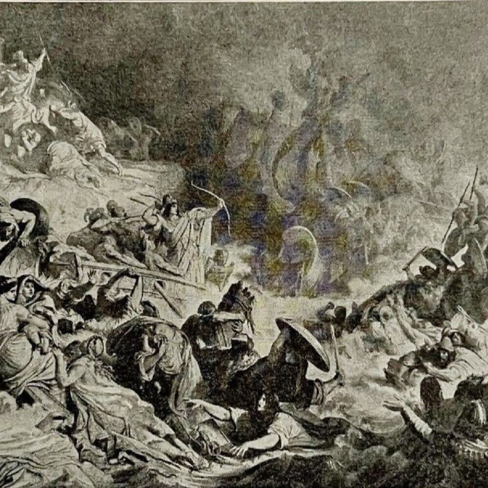 1935 Xerxes Naval Battle of Salamis Greeks Persians Religious Art Print DWN10D